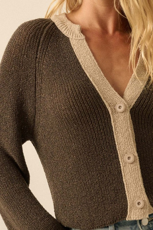 Olive Taupe Cropped Cardi
