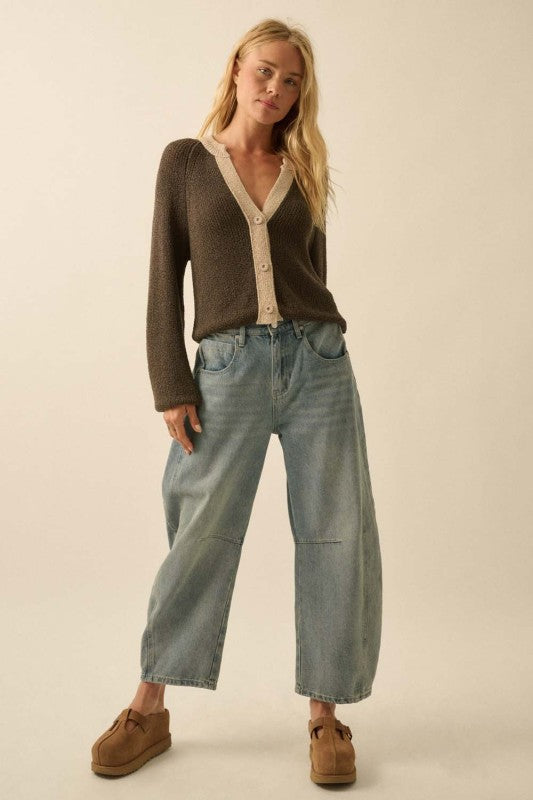 Olive Taupe Cropped Cardi