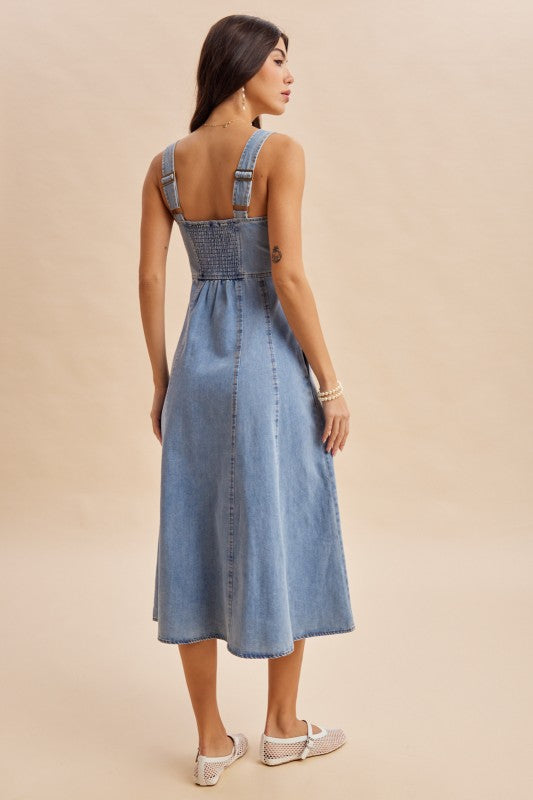 Stunning Denim Midi Dress