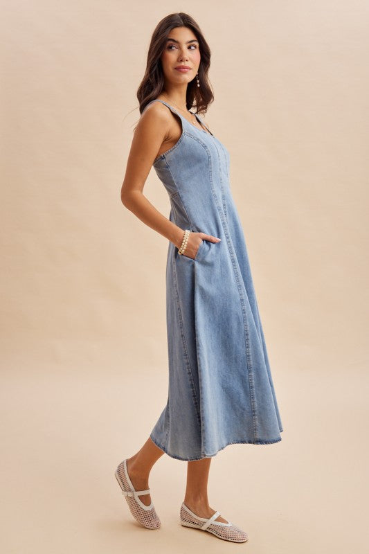 Stunning Denim Midi Dress