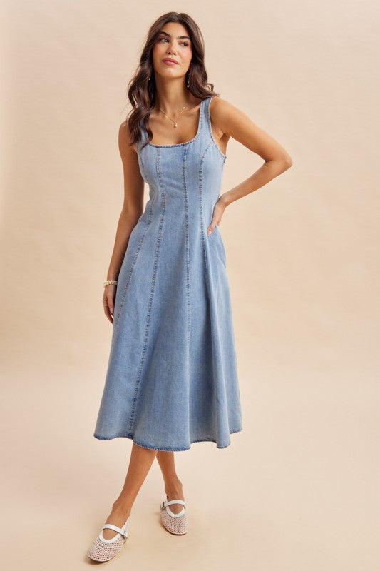 Stunning Denim Midi Dress