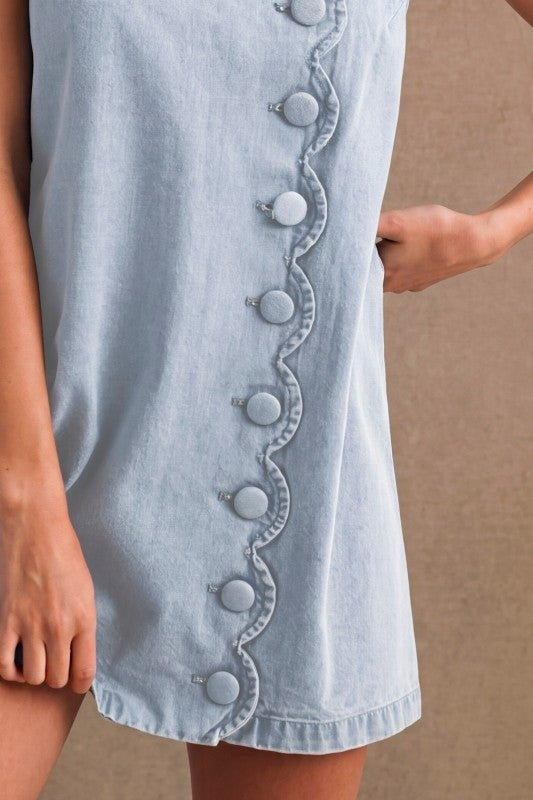 Denim Dress with Buttons