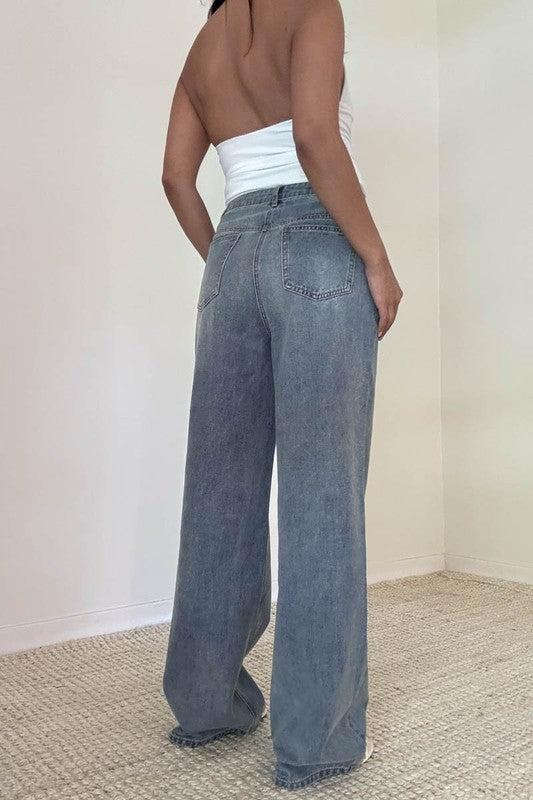 Detroit Crossover Wide Leg Jeans