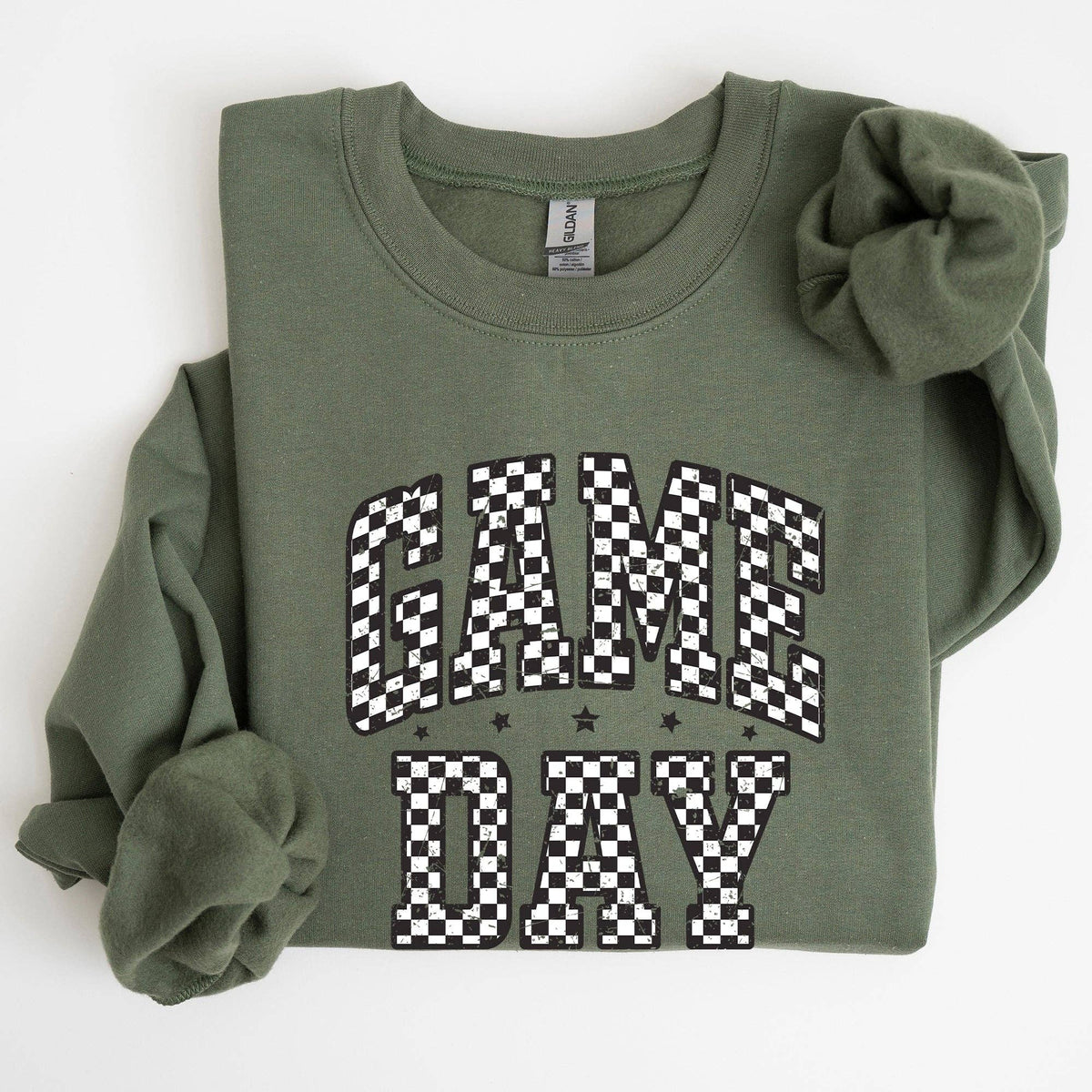 Game Day, Checkered, Football, Sports Touchdown Sweatshirt