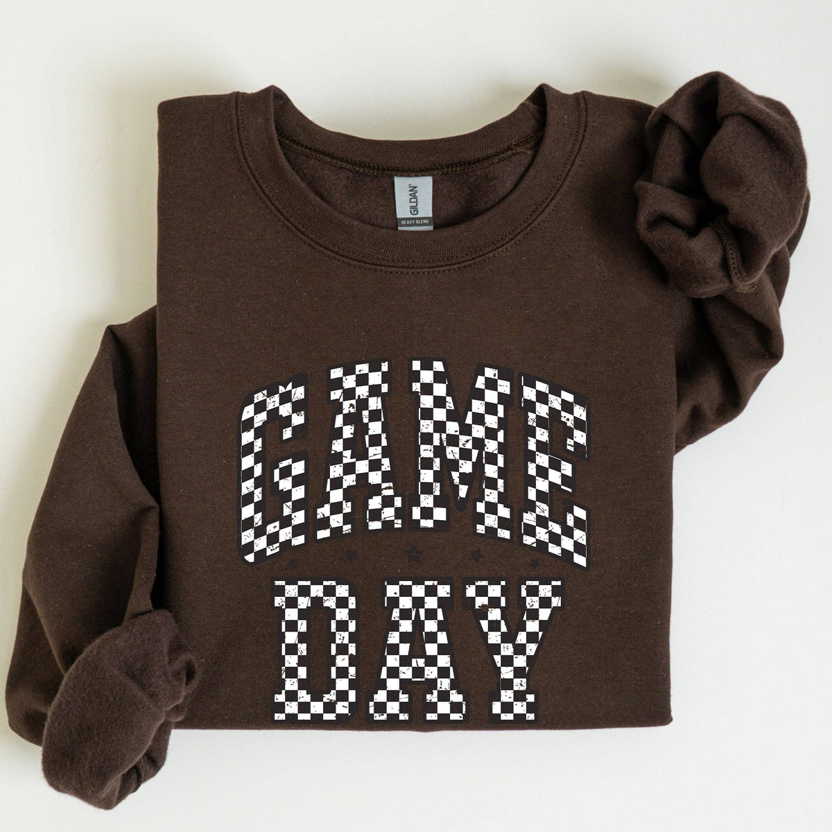 Game Day, Checkered, Football, Sports Touchdown Sweatshirt