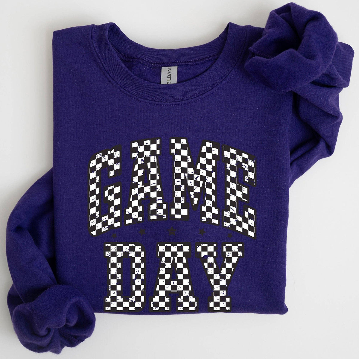 Game Day, Checkered, Football, Sports Touchdown Sweatshirt