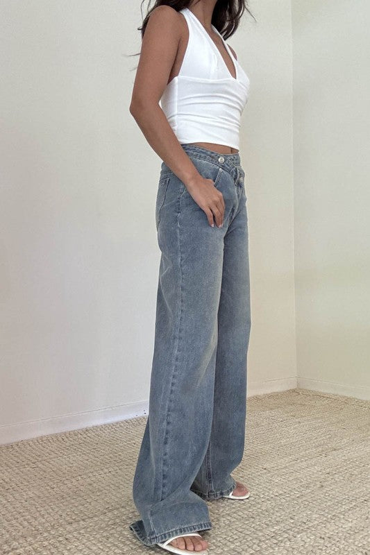 Detroit Crossover Wide Leg Jeans