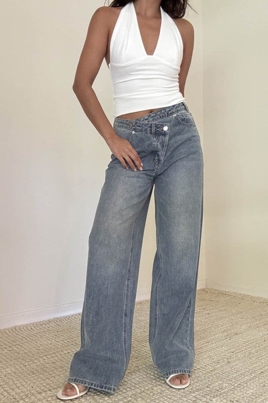 Detroit Crossover Wide Leg Jeans